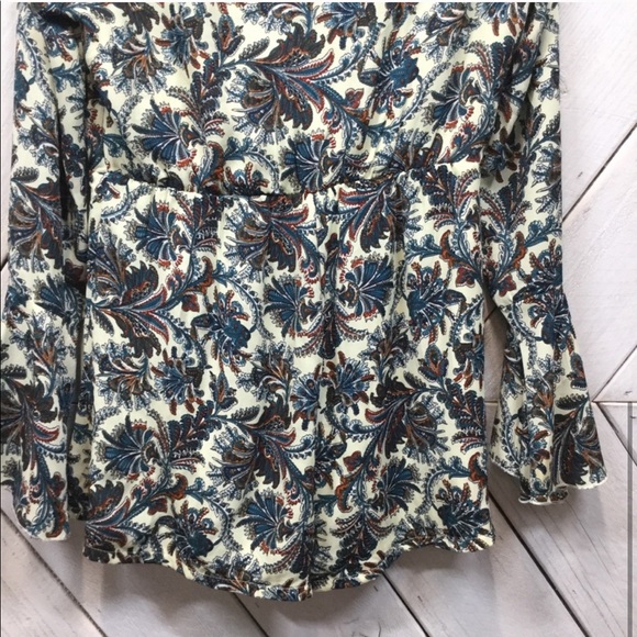 missguided paisley playsuit long sleeve romper new - Picture 8 of 12